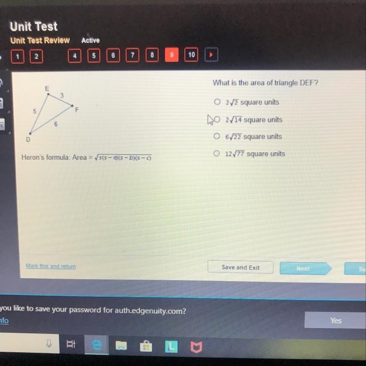 What is the area of triangle DEF?-example-1