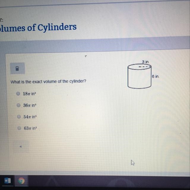 What is the exact volume of the cylinder-example-1