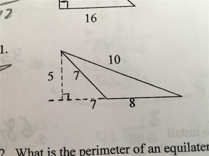 Please help Find the area of the following triangle.-example-1