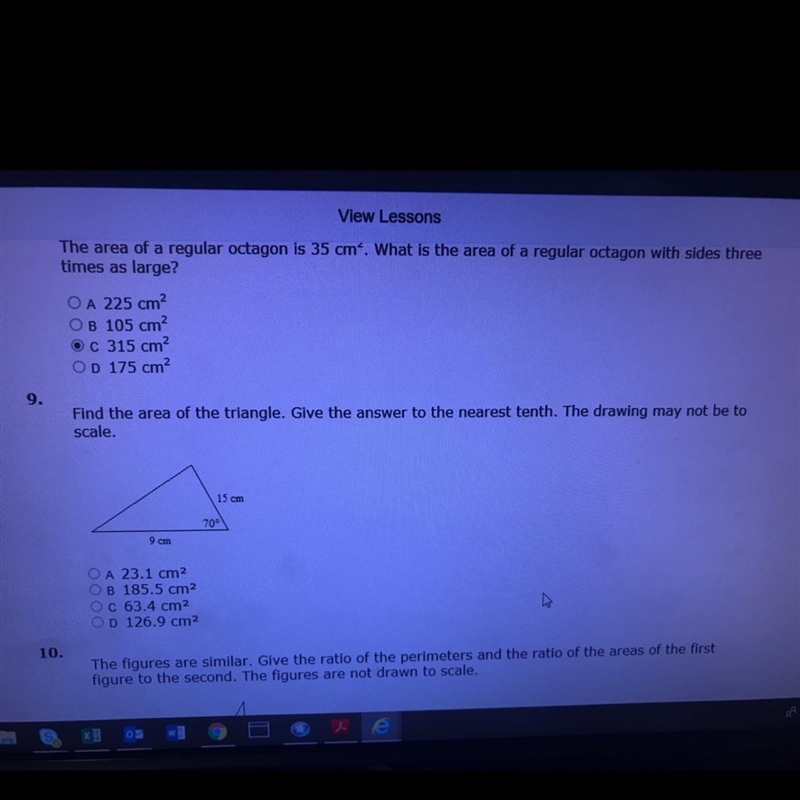 #9. Find the area of the triangle. Thanks!-example-1