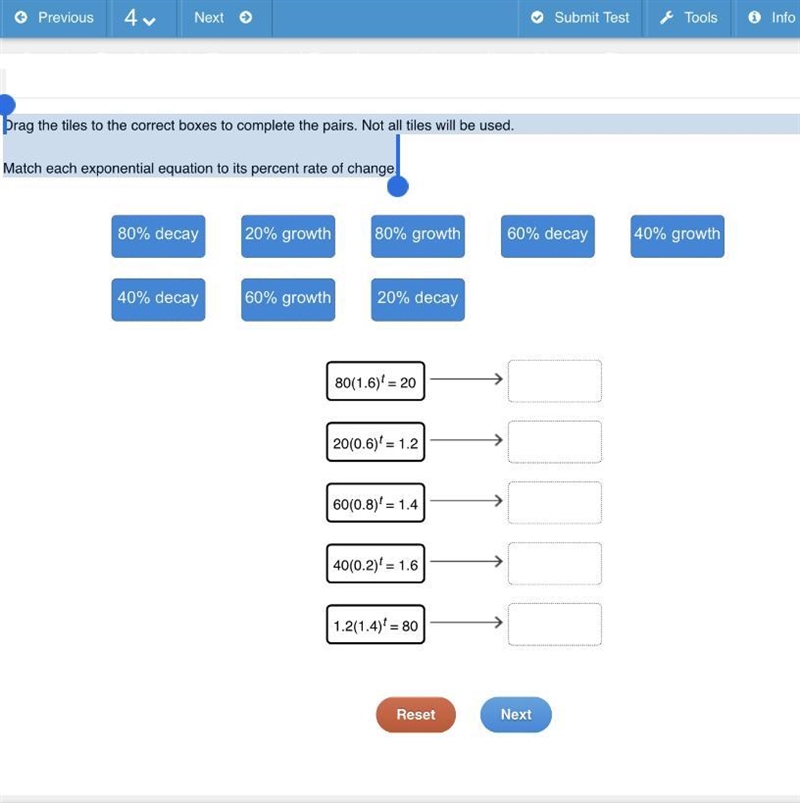 Drag the tiles to the correct boxes to complete the pairs. Not all tiles will be used-example-1