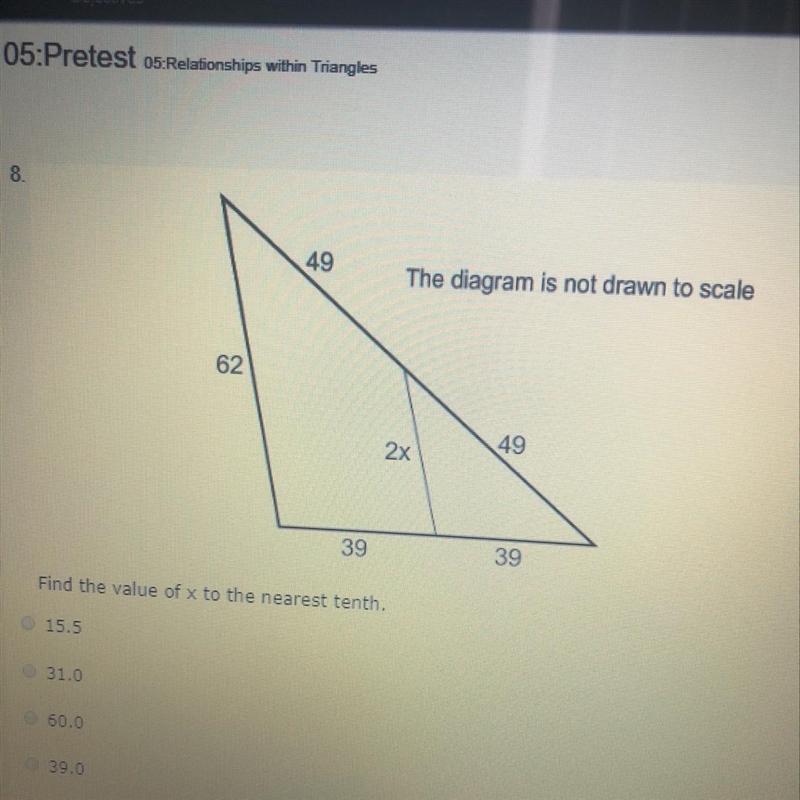 Find the value of X to the nearest tenth.-example-1