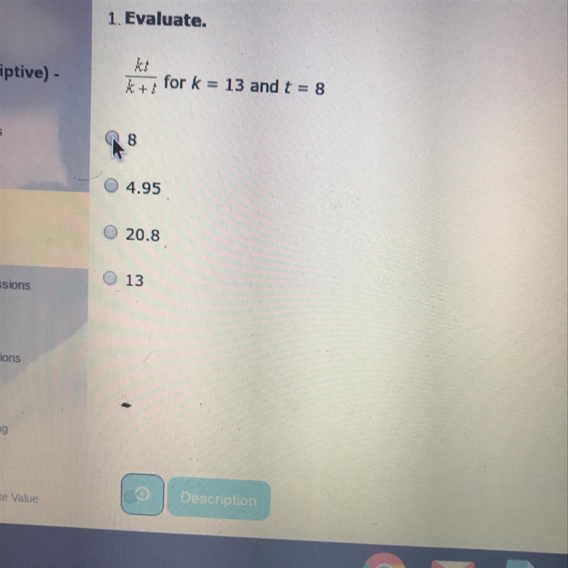 Kt over k+t for k=13 and t=8-example-1