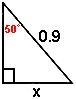 SEE IMAGE! Which of the following expressions is equal to the value of x? A) 0.9(sin-example-1