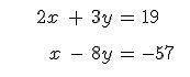 Find the solution to the system of equations given below using substitution. A. x-example-1