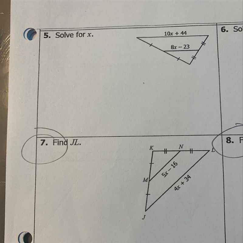 Find JL. (relationships in triangles)-example-1