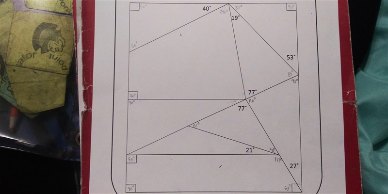 14 POINTS I need help finding the missing angles. (You can fix me work I already done-example-2