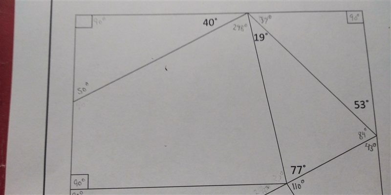 14 POINTS I need help finding the missing angles. (You can fix me work I already done-example-3