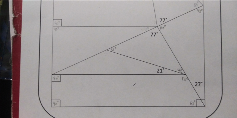 14 POINTS I need help finding the missing angles. (You can fix me work I already done-example-4