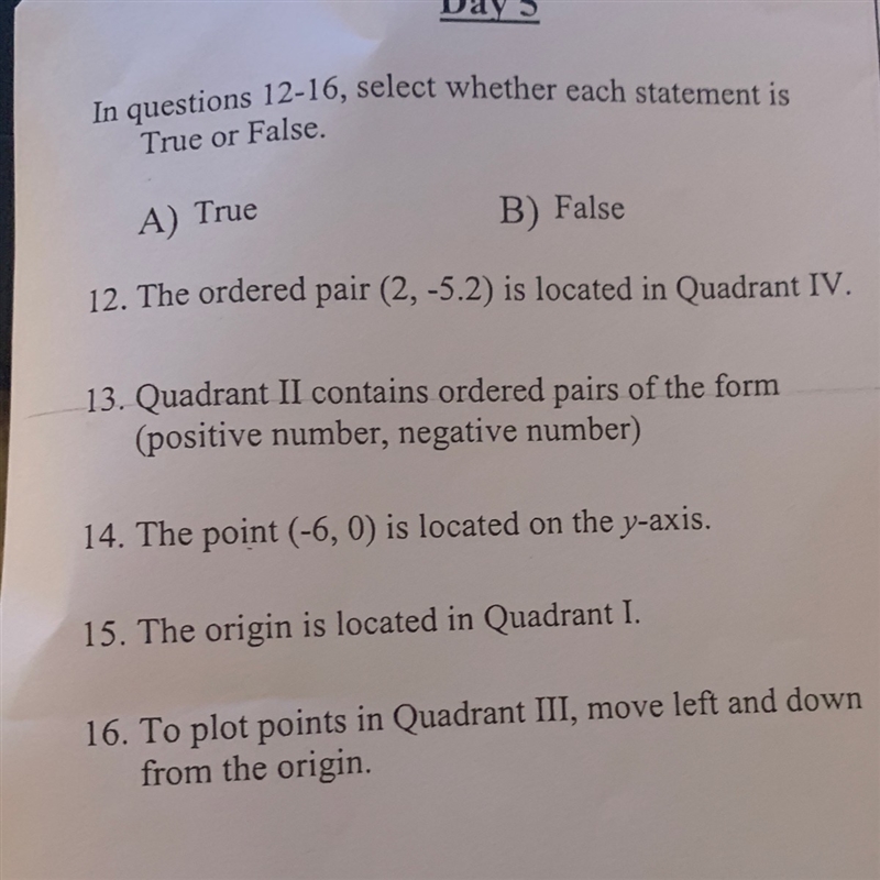 The ordered pair (2,-5.2) is located in Quadrant IV-example-1