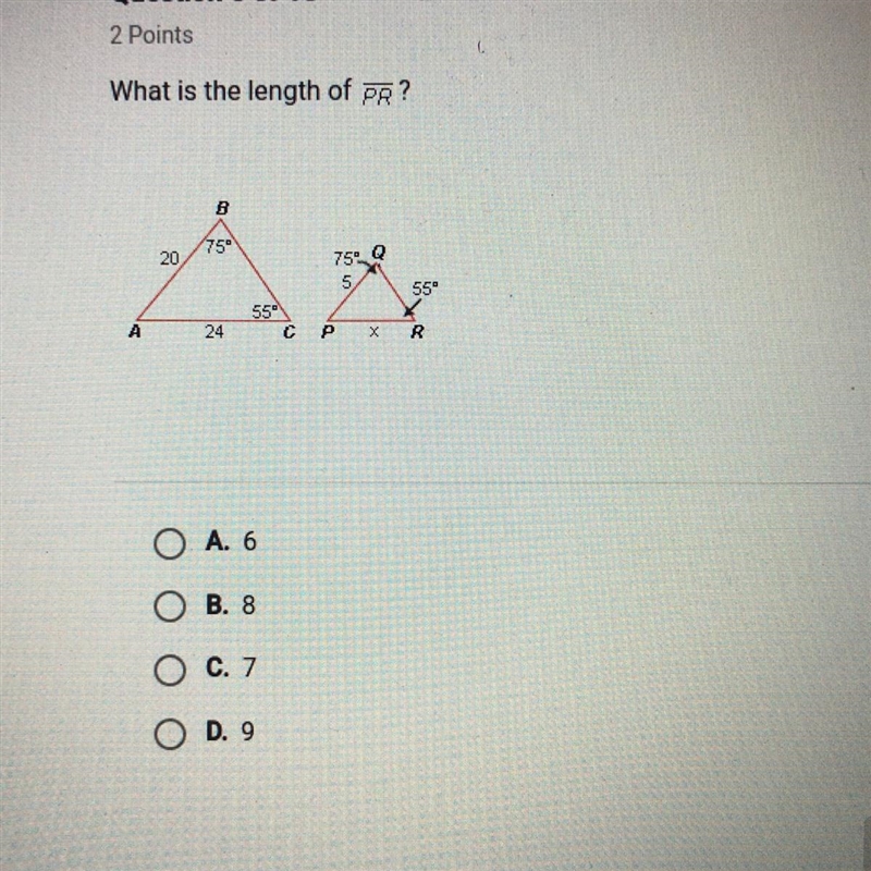 What is the length of PR?-example-1