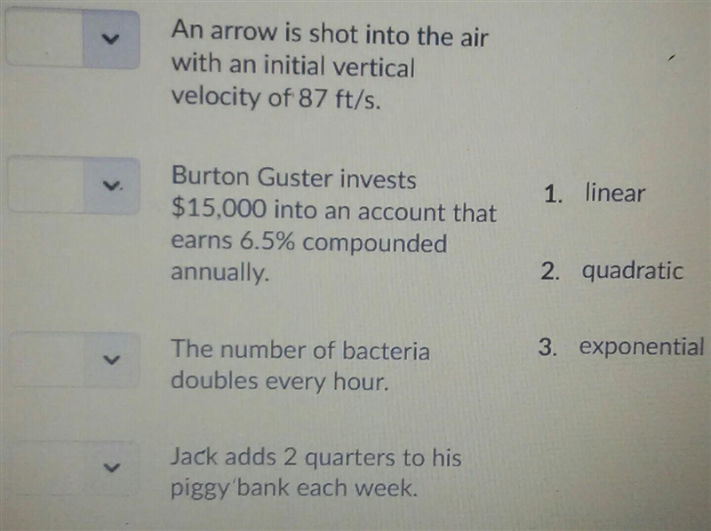 What type of function can model each scenario? Each answer choice may be used more-example-1