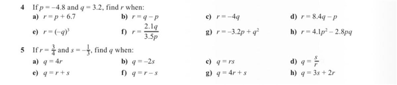 SUBSTITUTION HELP just 4.g) r=-3.2p+q^2-example-1