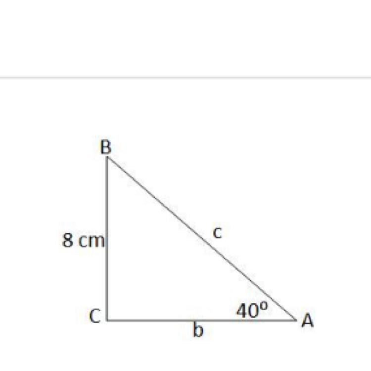 Triangle ABC is a right triangle. Find the measure of side b. Round to the nearest-example-1