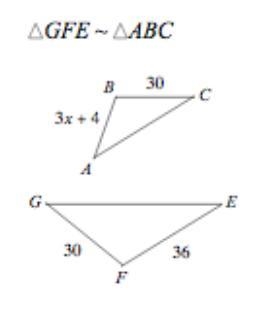 The triangles in the image are similar. Solve for x. A) 7 B) 6 C) 10 D) 5-example-1