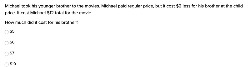 Michael took his younger brother to the movies. Michael paid regular price, but it-example-1