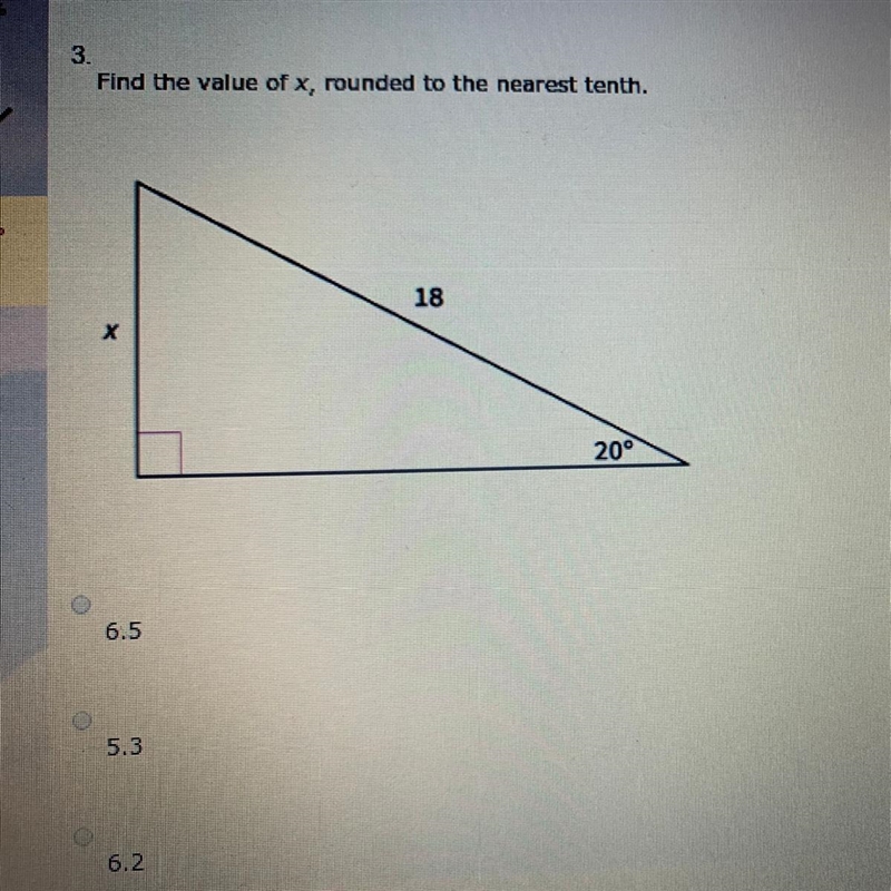 Find the value of x, rounded to the nearest tenth.-example-1