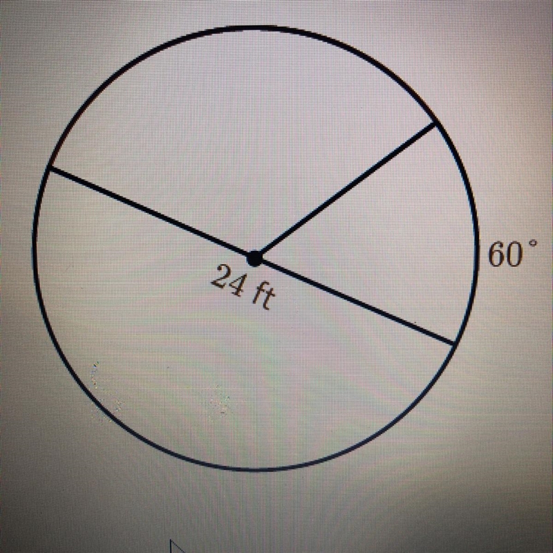 Find the length of the arc shown in brown. Leave your answer in terms of 60 24 ft-example-1