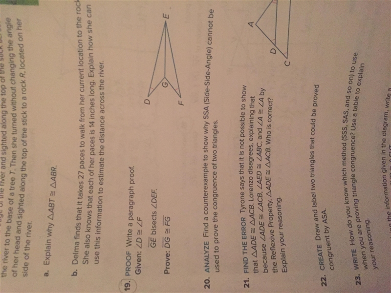 WRITE A TWO COLUMN PROOF for number 19!-example-1