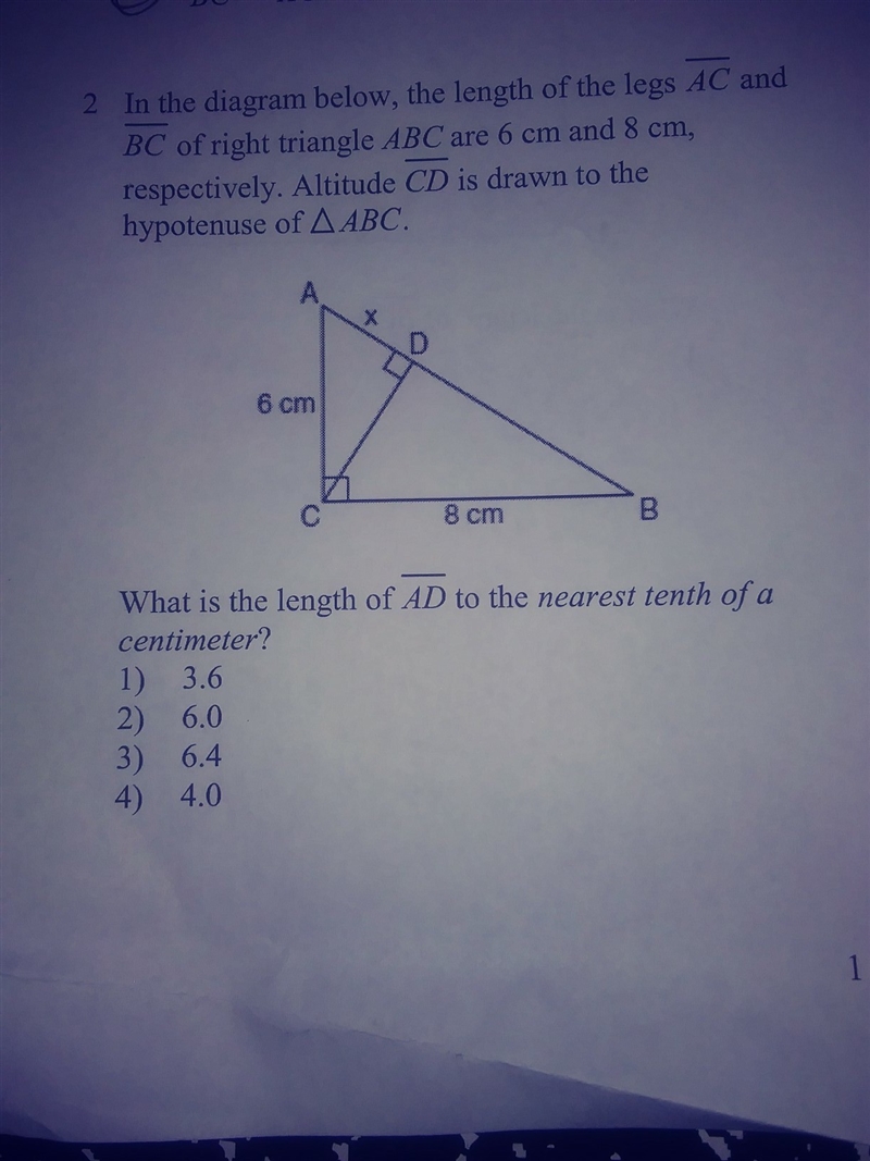 What is the length of the AD to the nearest tenth of a centimeter?-example-1