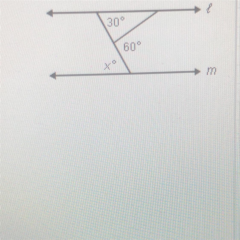 Find the value of x for which The figure is not to scale. is parallel to m. A 150 B-example-1