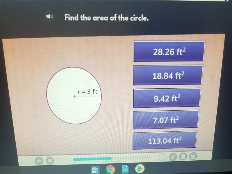 Find the area of the circle ​-example-1