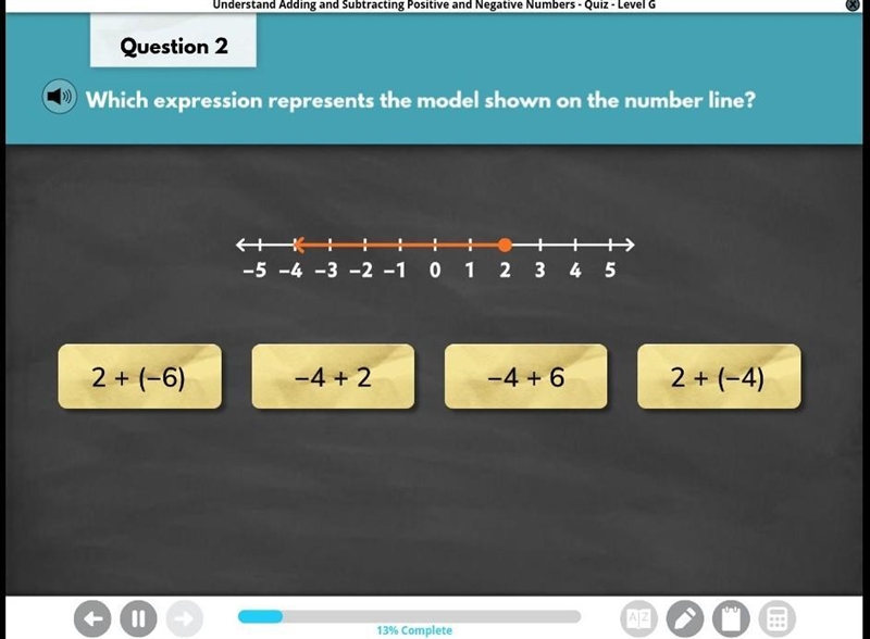 Which experssion repersnts the model shown on the number line​-example-1