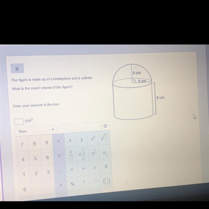 What is the exact volume of the figure?-example-1