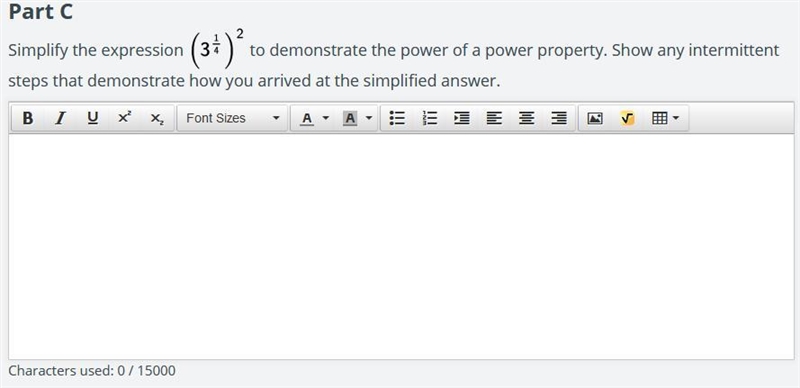 Simplify the expression (3 1/4)^2 to demonstrate the power of a power property. Show-example-1