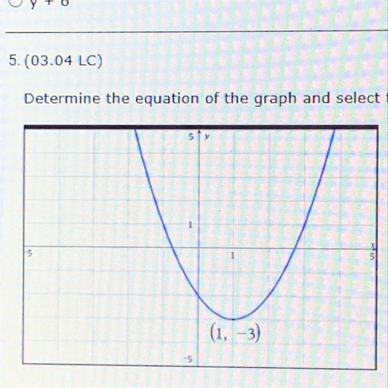 Determine the equation of the graph and select the correct answer below. Courtesy-example-1