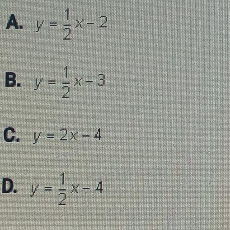 What is the equation of a line with a slope of 1/2 that passes through the point, (-2, -4)?-example-1