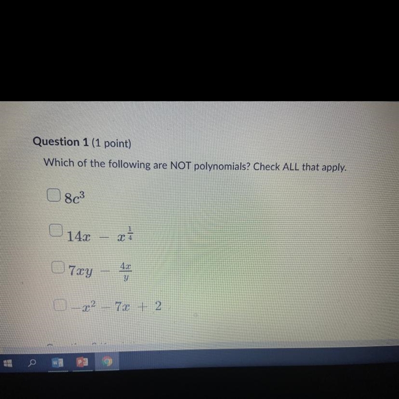 Question 1 options somebody help me please I need this math grade-example-1