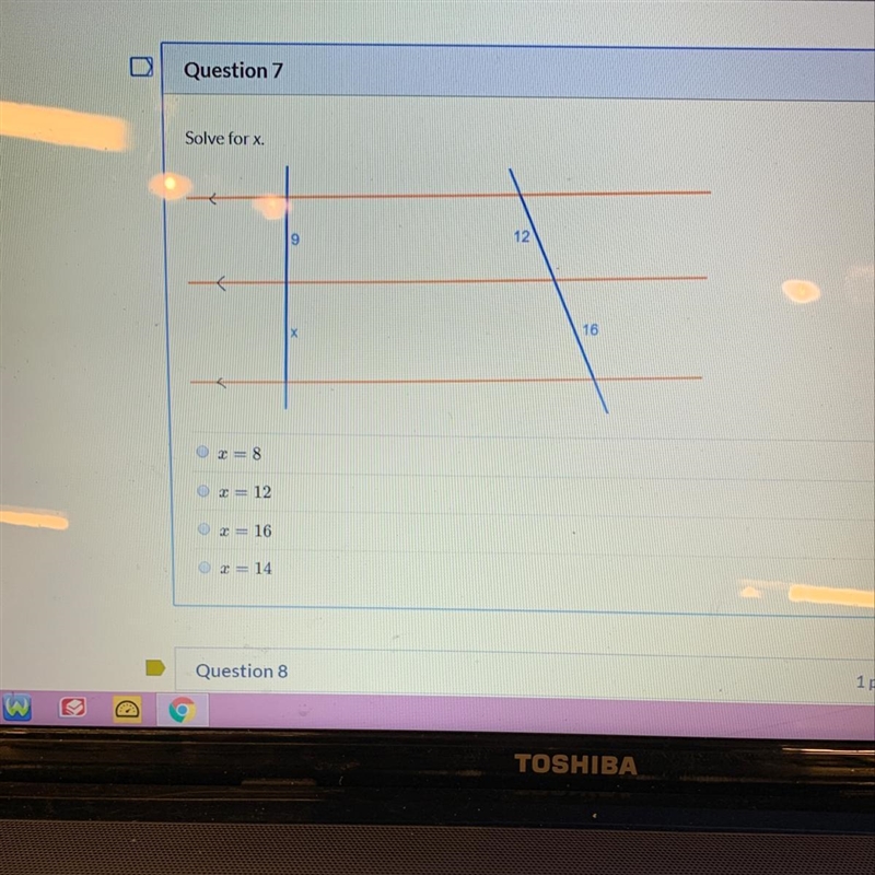 Solve for x 8 12 16 14-example-1