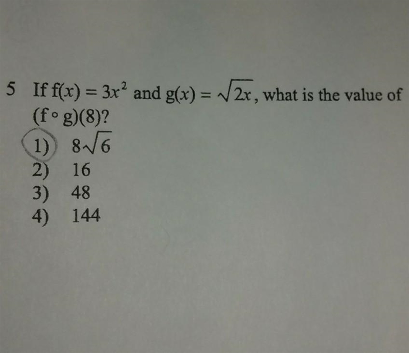 If f(x)=3x^2 and g(x)=√2, what is the value of (f×g)(8)​-example-1