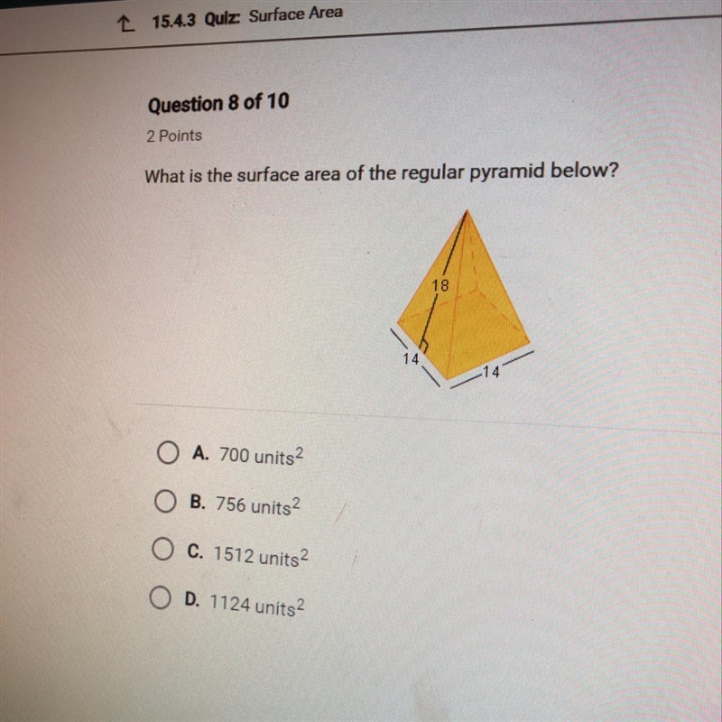 What is the surface area of the regular pyramid?-example-1