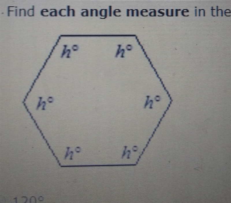 Find each angle measure in the regular polygon​-example-1