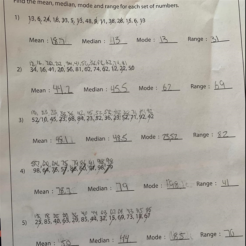 Is this correct on using the mean , median, mode, and range ?-example-1