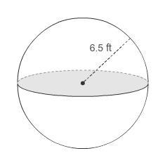 Please help... What is the exact volume of the sphere? 56.3⎯⎯π ft³ 274.625π ft³ 366.16⎯⎯π ft-example-1