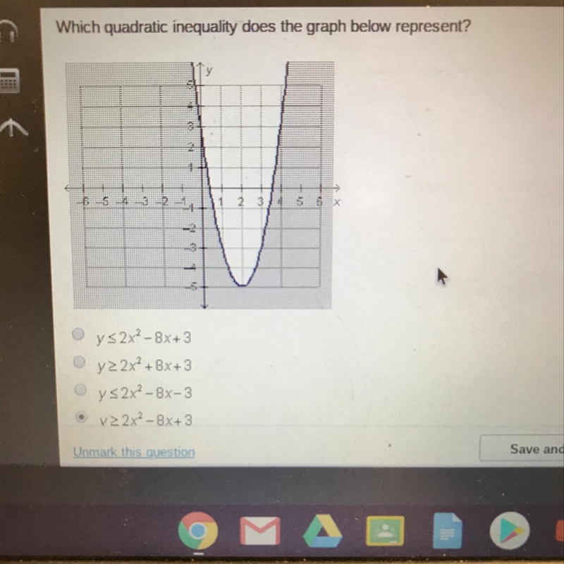 Which inequality does the graph below represent?-example-1