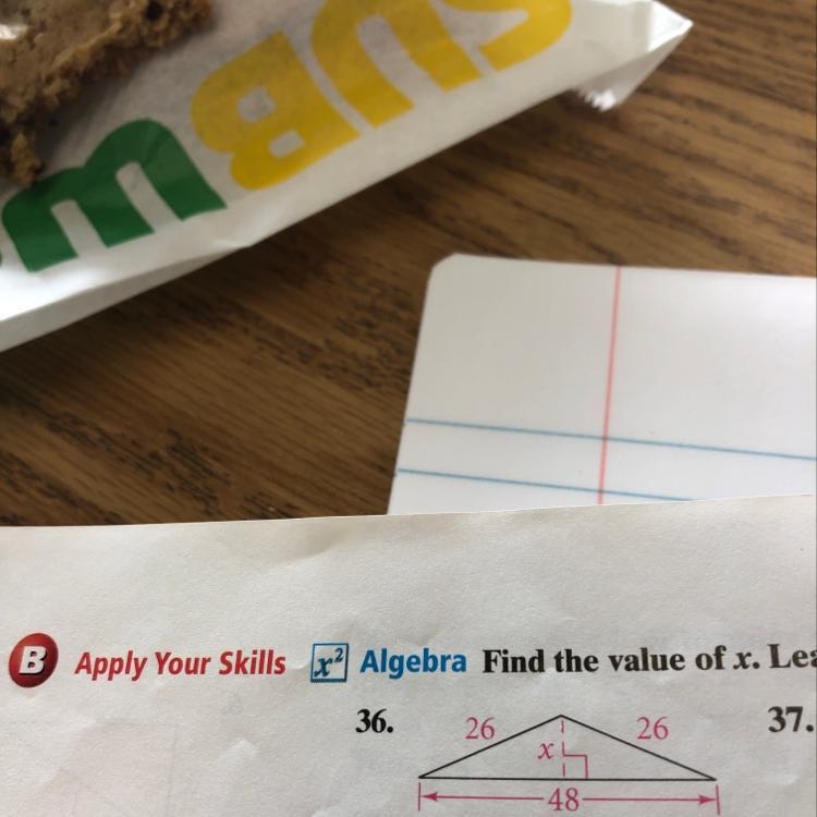 Find the value of x in this problem?-example-1