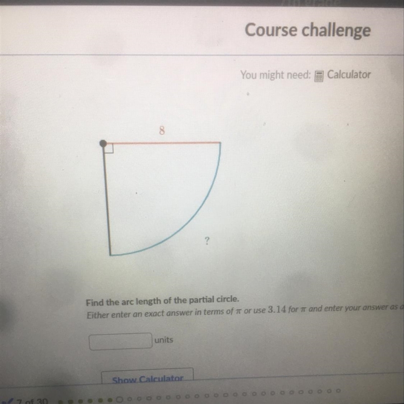 Find the arc length of a partial circle-example-1