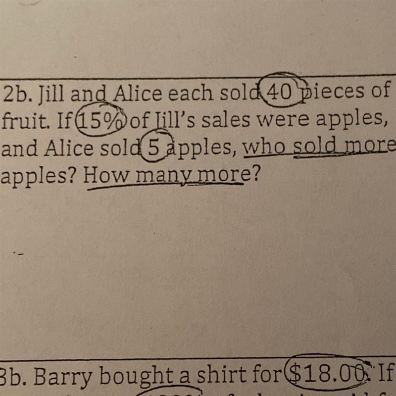 2b. Jill and Alice each sold 40 pieces of fruit If65% of lill's sales were apples-example-1