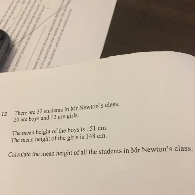 Calculate the mean of the height of all the students-example-1