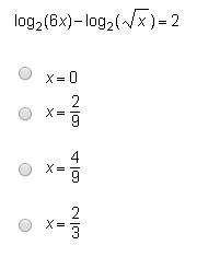 What is the true solution to the logarithmic equation below?-example-1