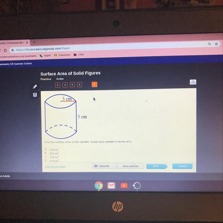 Find the surface area of the cylinder leave your answer in terms of pie-example-1