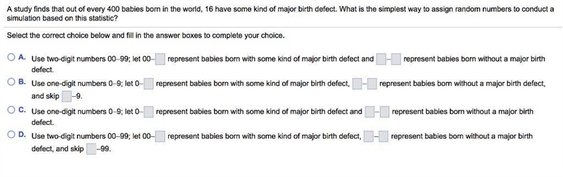 I put 00-15 and 16-99 for answer choice B and I got it incorrect. Please help me out-example-1