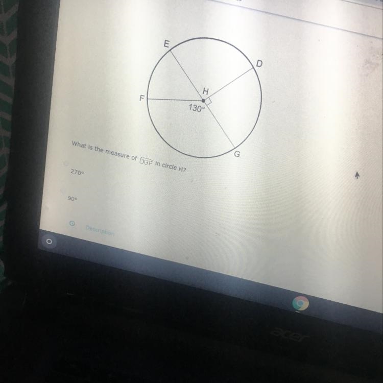 What is the measure of DHF in circle H? 270 90 220 130-example-1