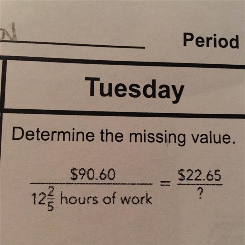 Determine the missing value-example-1