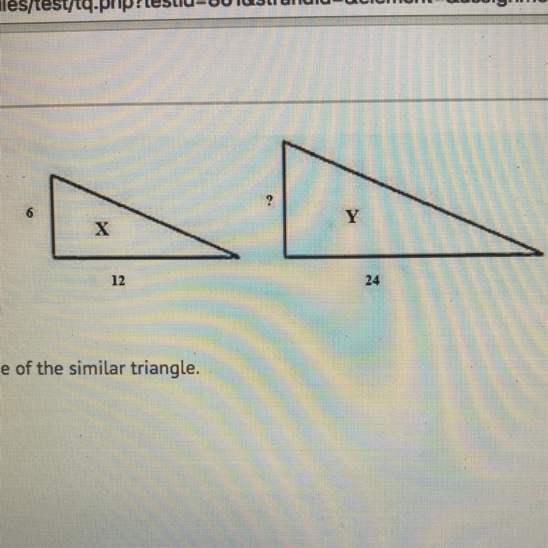 Determine the unknown side of the similar triangle-example-1