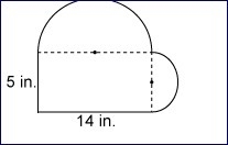 Two semicircles are attached to the sides of a rectangle as shown. What is the area-example-1